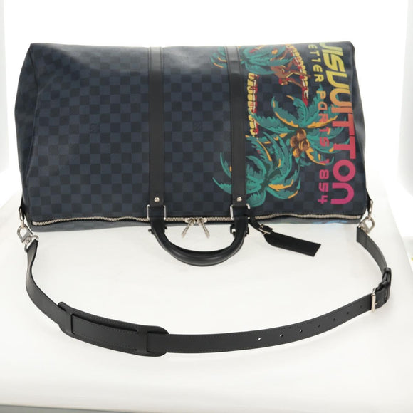 LOUIS VUITTON Damier Cobalt Keepall Bandouliere 55 Bag N41356 LV Auth 140002SM