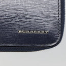 BURBERRY Travel Case Leather Navy Silver Auth 140004-18