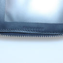 BURBERRY Travel Case Leather Navy Silver Auth 140004-19