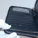 BURBERRY Travel Case Leather Navy Silver Auth 140004-20