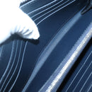 BURBERRY Travel Case Leather Navy Silver Auth 140004-11