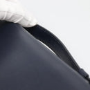 BURBERRY Travel Case Leather Navy Silver Auth 140004-14