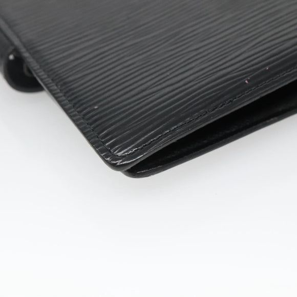 LOUIS VUITTON Epi Agenda PM Day Planner Cover Black R20052 LV Auth 140005