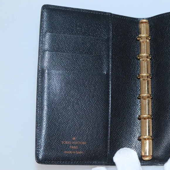 LOUIS VUITTON Epi Agenda PM Day Planner Cover Black R20052 LV Auth 140005