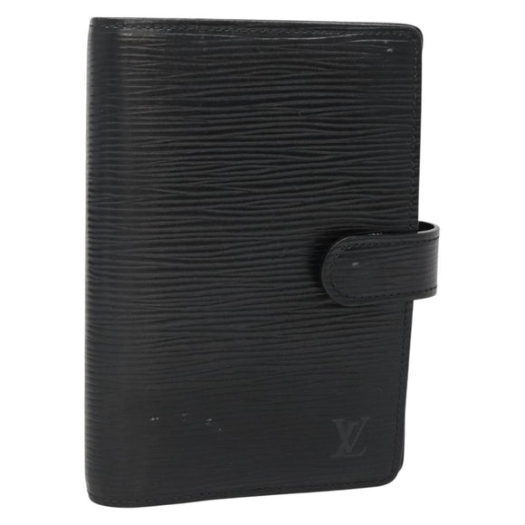 LOUIS VUITTON Epi Agenda PM Day Planner Cover Black R20052 LV Auth 140005