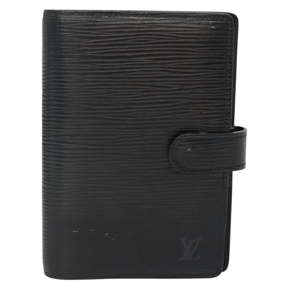 LOUIS VUITTON Epi Agenda PM Day Planner Cover Black R20052 LV Auth 140005