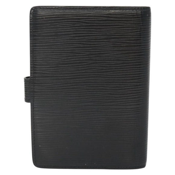 LOUIS VUITTON Epi Agenda PM Day Planner Cover Black R20052 LV Auth 140005