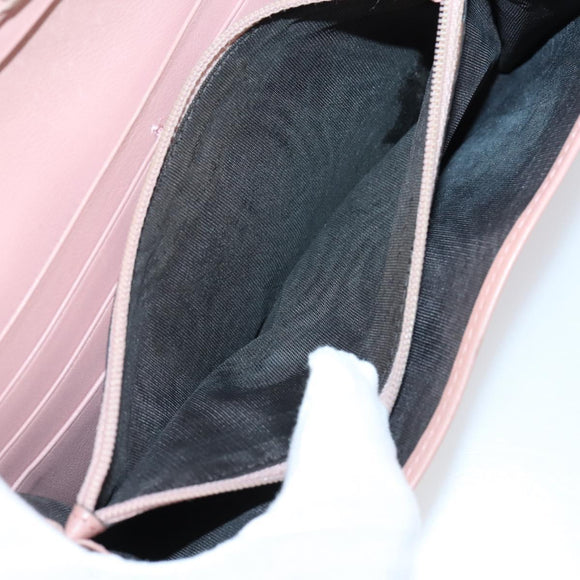 GUCCI Micro GG Canvas GG Canvas Wallet Leather 4Set Pink Black Auth 140007