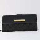 GUCCI Micro GG Canvas GG Canvas Wallet Leather 4Set Pink Black Auth 140007-18