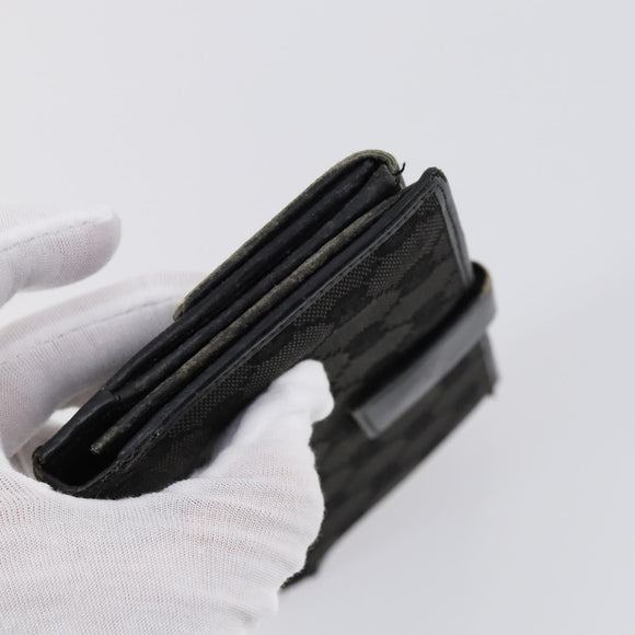 GUCCI Micro GG Canvas GG Canvas Wallet Leather 4Set Pink Black Auth 140007