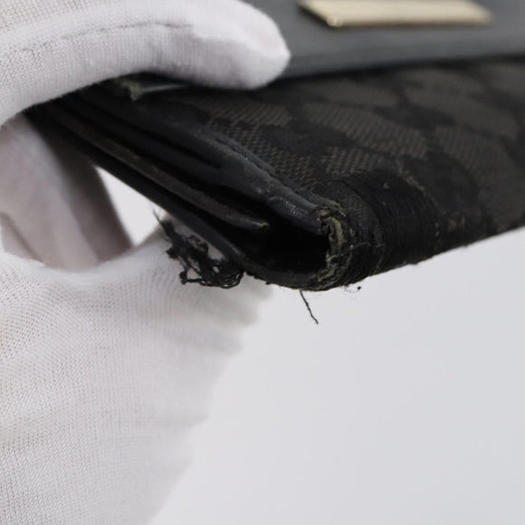 GUCCI Micro GG Canvas GG Canvas Wallet Leather 4Set Pink Black Auth 140007