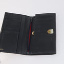 GUCCI Micro GG Canvas GG Canvas Wallet Leather 4Set Pink Black Auth 140007-32