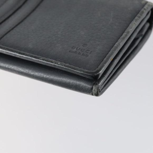 GUCCI Micro GG Canvas GG Canvas Wallet Leather 4Set Pink Black Auth 140007