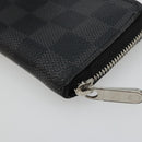 LOUIS VUITTON Damier Graphite Zippy Coin Purse N63076 LV Auth 140010-15