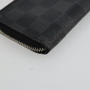 LOUIS VUITTON Damier Graphite Zippy Coin Purse N63076 LV Auth 140010-16
