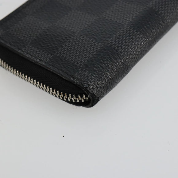 LOUIS VUITTON Damier Graphite Zippy Coin Purse N63076 LV Auth 140010