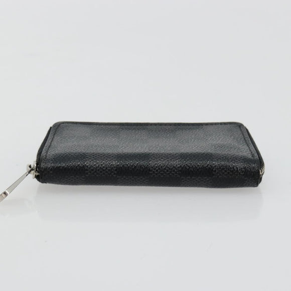 LOUIS VUITTON Damier Graphite Zippy Coin Purse N63076 LV Auth 140010