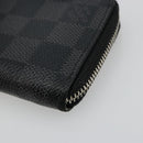 LOUIS VUITTON Damier Graphite Zippy Coin Purse N63076 LV Auth 140010-7