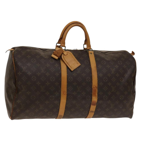 LOUIS VUITTON Monogram Keepall 55 Boston Bag M41424 LV Auth 140030