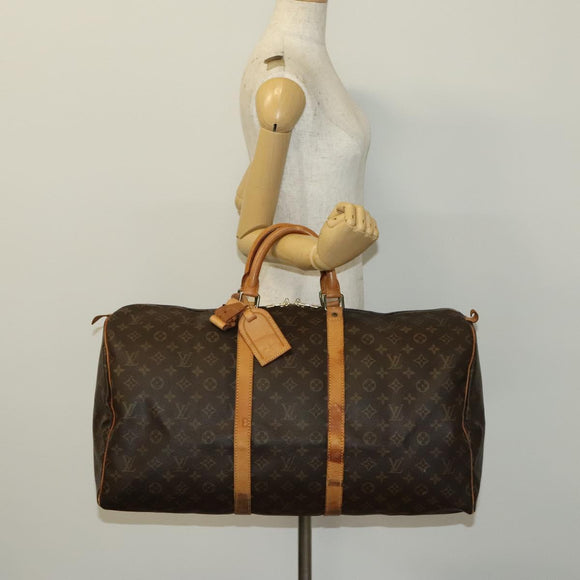 LOUIS VUITTON Monogram Keepall 55 Boston Bag M41424 LV Auth 140030