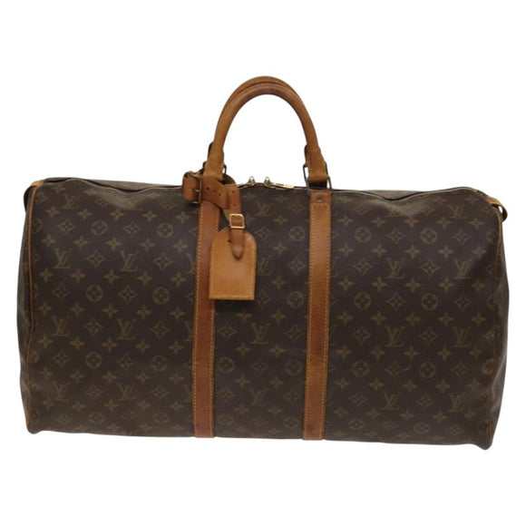 LOUIS VUITTON Monogram Keepall 55 Boston Bag M41424 LV Auth 140035