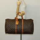 LOUIS VUITTON Monogram Keepall 55 Boston Bag M41424 LV Auth 140035-22