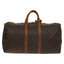 LOUIS VUITTON Monogram Keepall 55 Boston Bag M41424 LV Auth 140035-2