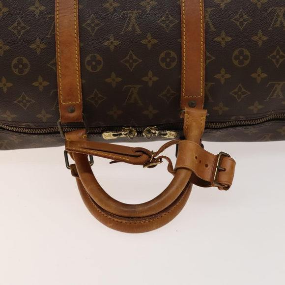LOUIS VUITTON Monogram Keepall 55 Boston Bag M41424 LV Auth 140035