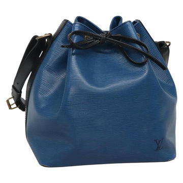 LOUIS VUITTON Epi Petit Noe Shoulder Bag Bicolor Black Blue M44152 Auth 140073