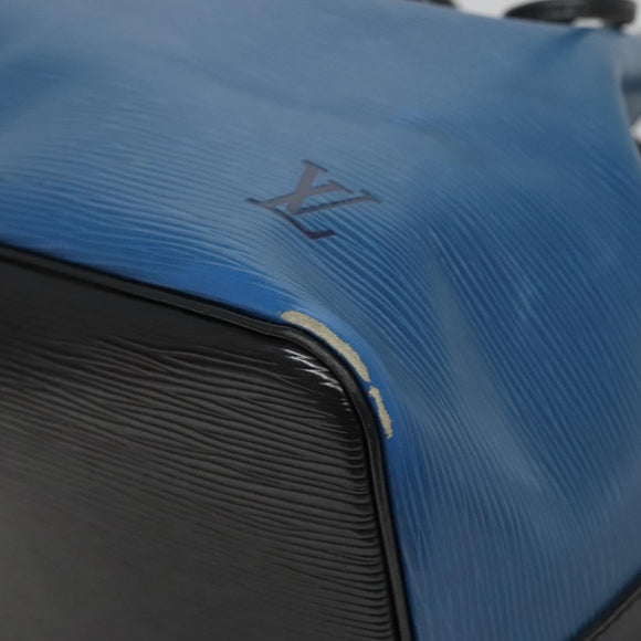 LOUIS VUITTON Epi Petit Noe Shoulder Bag Bicolor Black Blue M44152 Auth 140073