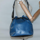 LOUIS VUITTON Epi Petit Noe Shoulder Bag Bicolor Black Blue M44152 Auth 140073-21