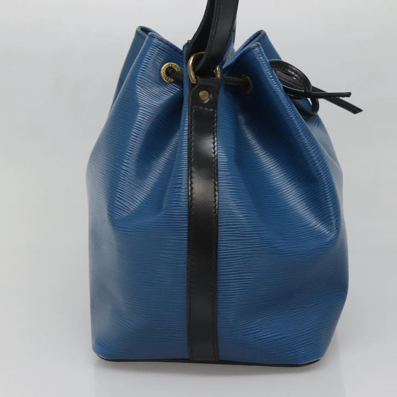 LOUIS VUITTON Epi Petit Noe Shoulder Bag Bicolor Black Blue M44152 Auth 140073