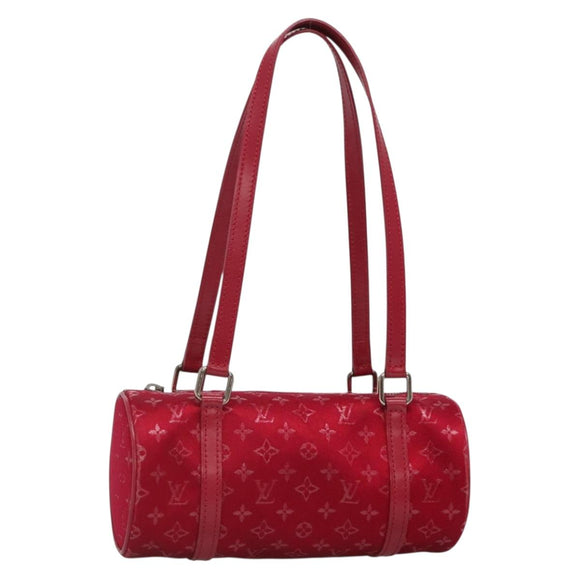 LOUIS VUITTON Monogram Satin Little Papillon Hand Bag Pink M92353 LV Auth 140082