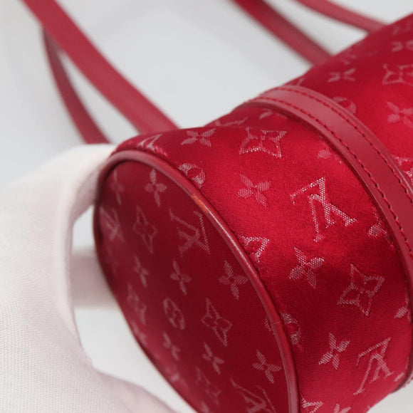 LOUIS VUITTON Monogram Satin Little Papillon Hand Bag Pink M92353 LV Auth 140082