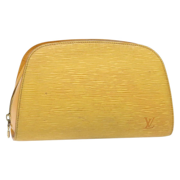 LOUIS VUITTON Epi Dauphine GM Pouch Yellow LV Auth 140087