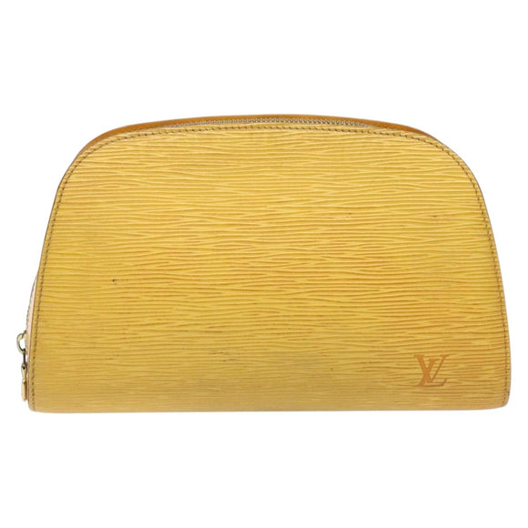LOUIS VUITTON Epi Dauphine GM Pouch Yellow LV Auth 140087