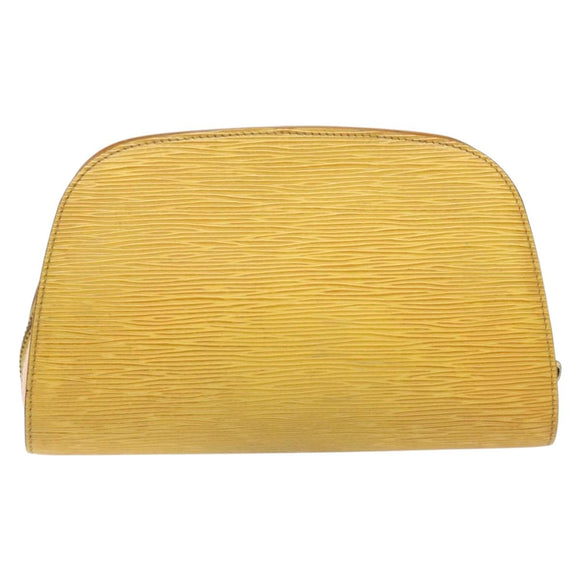 LOUIS VUITTON Epi Dauphine GM Pouch Yellow LV Auth 140087