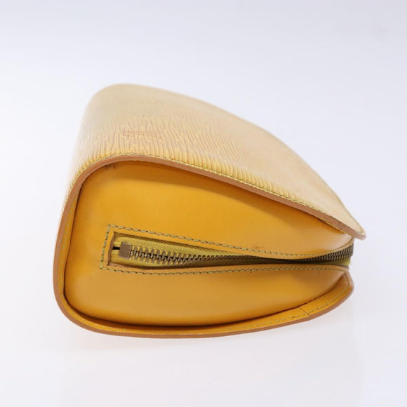 LOUIS VUITTON Epi Dauphine GM Pouch Yellow LV Auth 140087
