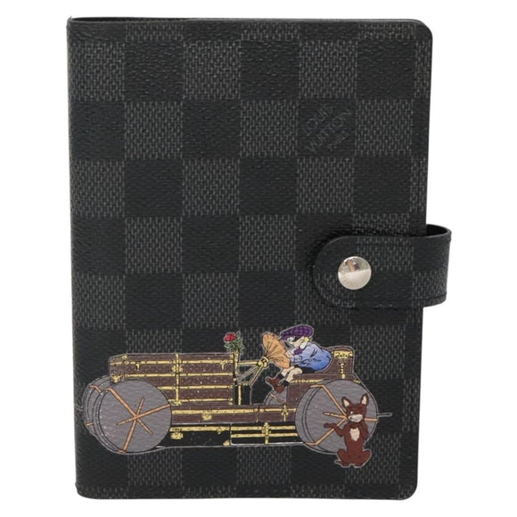 LOUIS VUITTON Damier Graphite Agenda PM Day Planner Cover R21130 LV Auth 140089