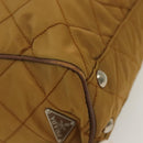 PRADA Chain Shoulder Bag Nylon Beige Silver Auth 140091-10