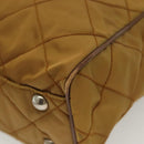PRADA Chain Shoulder Bag Nylon Beige Silver Auth 140091-11