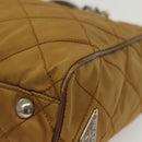PRADA Chain Shoulder Bag Nylon Beige Silver Auth 140091-13