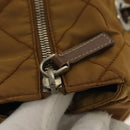 PRADA Chain Shoulder Bag Nylon Beige Silver Auth 140091-15