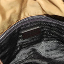 PRADA Chain Shoulder Bag Nylon Beige Silver Auth 140091-16