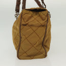 PRADA Chain Shoulder Bag Nylon Beige Silver Auth 140091-4
