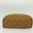 PRADA Chain Shoulder Bag Nylon Beige Silver Auth 140091-9