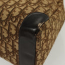 Christian Dior Trotter Canvas Hand Bag Brown Gold Auth 140092-15