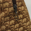 Christian Dior Trotter Canvas Hand Bag Brown Gold Auth 140092-9
