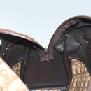 Christian Dior Trotter Canvas Hand Bag Brown Gold Auth 140092-19