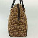 Christian Dior Trotter Canvas Hand Bag Brown Gold Auth 140092-4